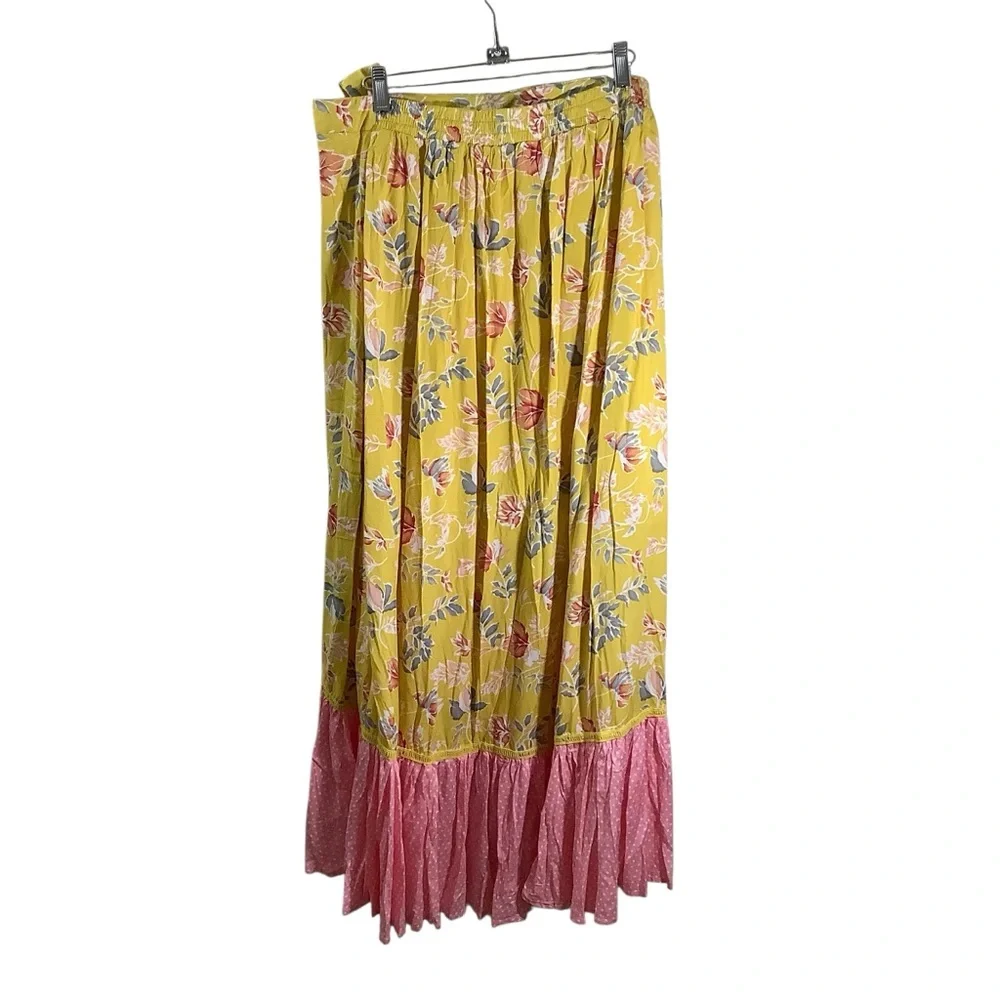 Solitaire Bali Wrap Style Floral High Low Maxi Skirt